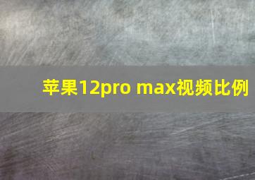 苹果12pro max视频比例